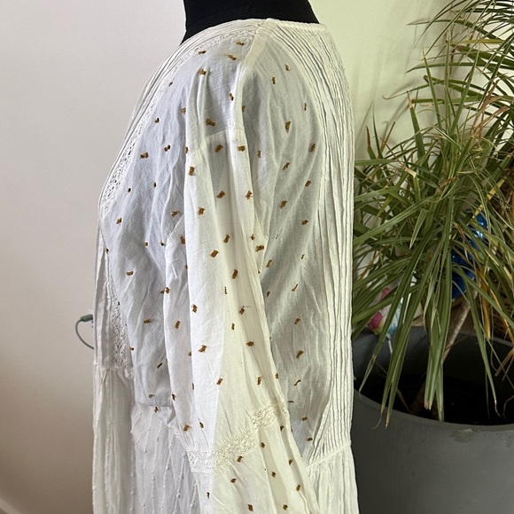 Zara Boho White Flowy Button Down Dress - Picture 10 of 13